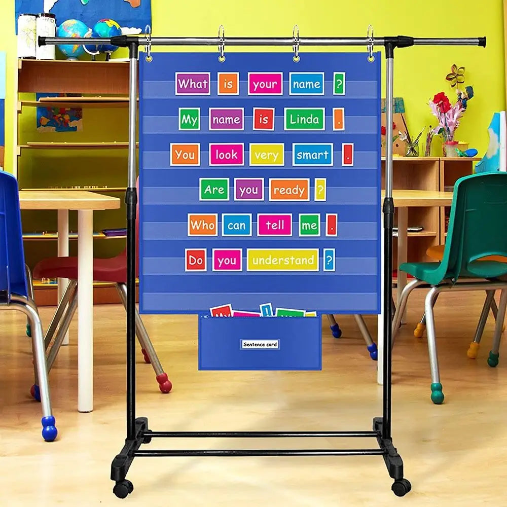 Large Classroom Pocket Chart – 7 Clear Pockets for Teaching Classroom Pocket Chart HIP