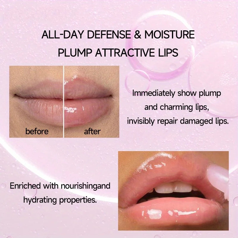 Shimmer Lip Oil Tinted For Fuller Lip Effect, Collagen Lip Gloss, Moisturizing Lip Care Extreme Volume Lip Essence Lips Enhancer HIP