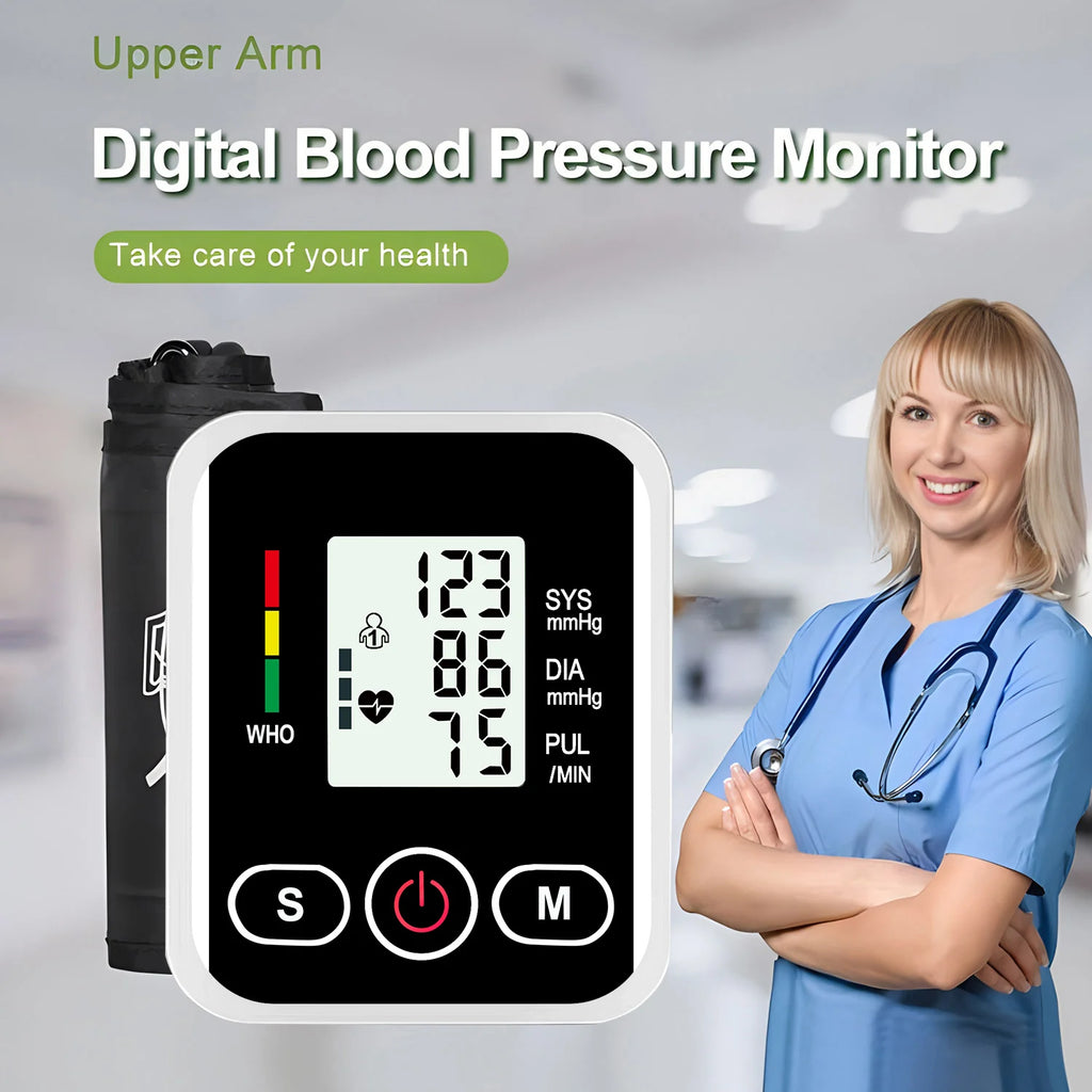 Upper Arm Digital Blood Pressure Monitor – USB or Battery Blood Pressure Monitor HIP