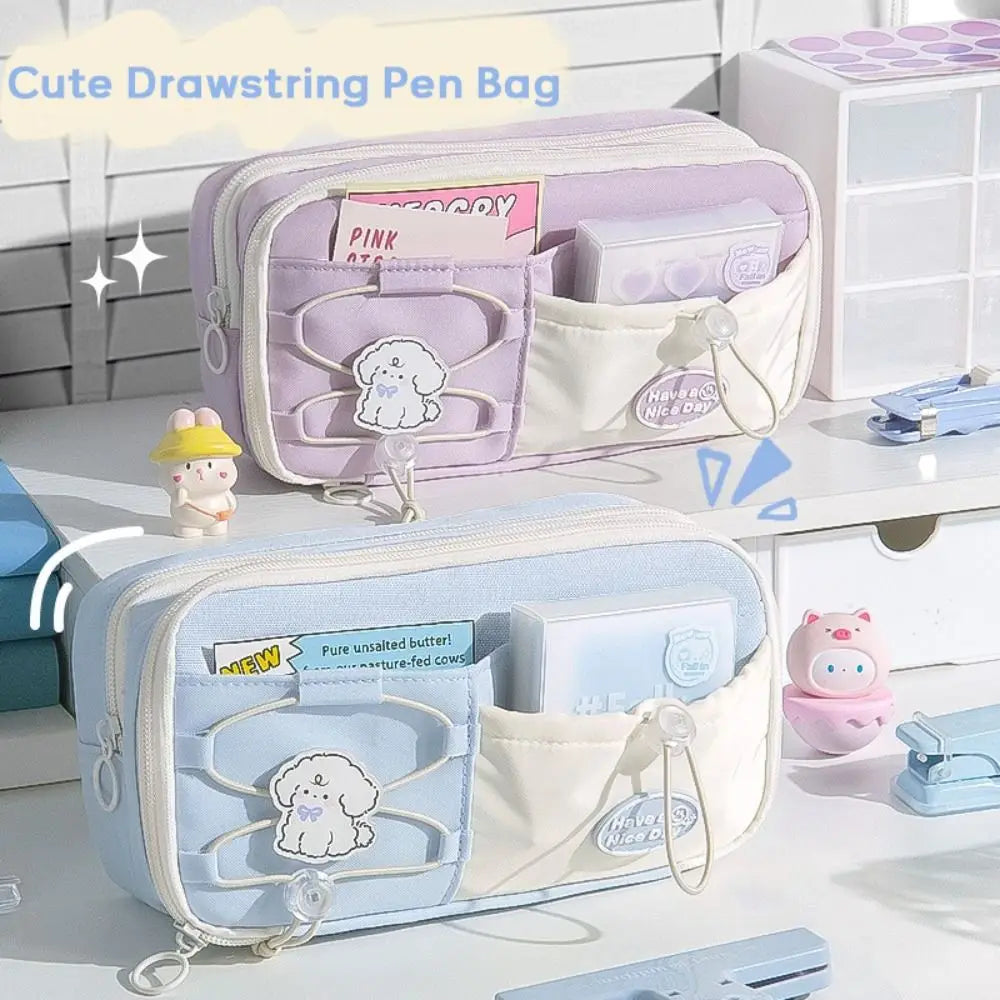 Drawstring Canvas Pencil Case – Large Capacity Pen Bag Canvas Pencil Case HIP