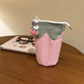 Strawberry Plush Pencil Case – Large Capacity Standing Pen Bag Plush Pencil Case HIP Pink 02 Only Bag