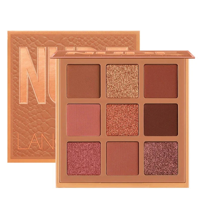 9 Colors Nude Eyeshadow Powder Makeup Palette Matte Shimmer Eye Pigmented Powder Make Up New Warm Earth Color Eyeshadow HIP