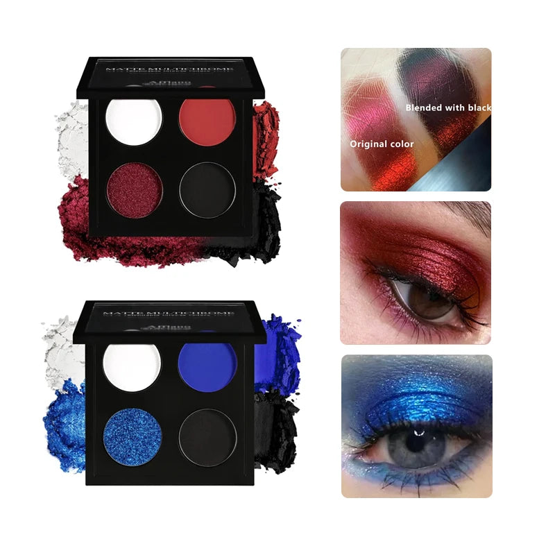 Afflano 4-Color Eyeshadow Palette – Matte & Shimmer Smoky Eye Eyeshadow Palette HIP