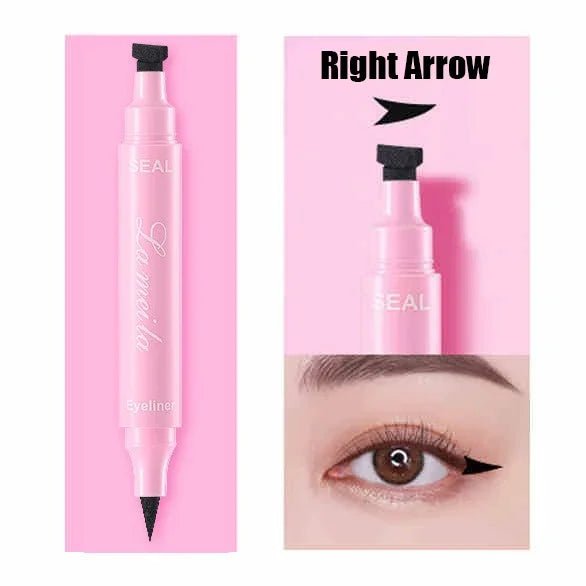 Moon Flower Star Eyeliner Stamp Pen 2IN1 Black Liquid Eye Liner Pencil Love Heart Triangle Waterproof Quick Dry Makeup Cosmetic HIP Right Arrow