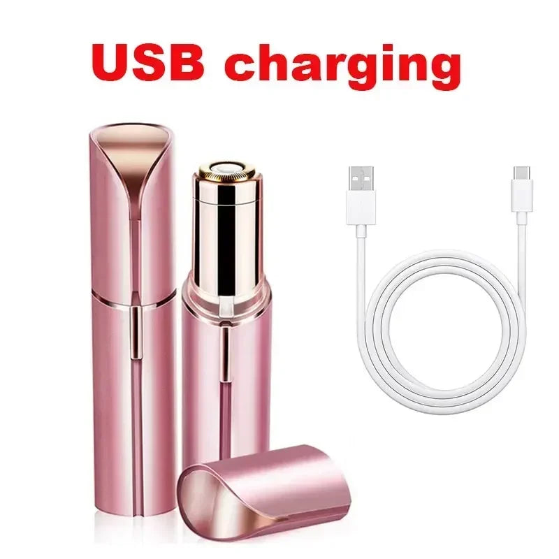 Electric Eyebrow Trimmer – Portable Lipstick Facial Hair Remover Facial Hair Trimmer HIP C558-Pink USB