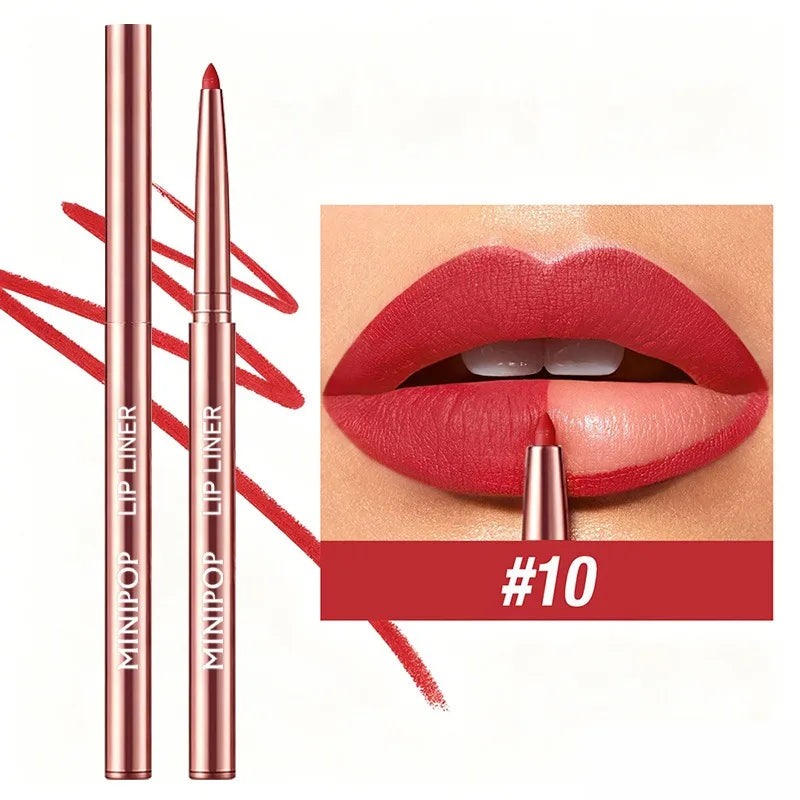 12 Colors Matte Lip Liner，Waterproof, Durable, Easy to Color, Long-Lasting,Full Plump Lip Shape Contour ，Lip Outline Cosmetic HIP 10