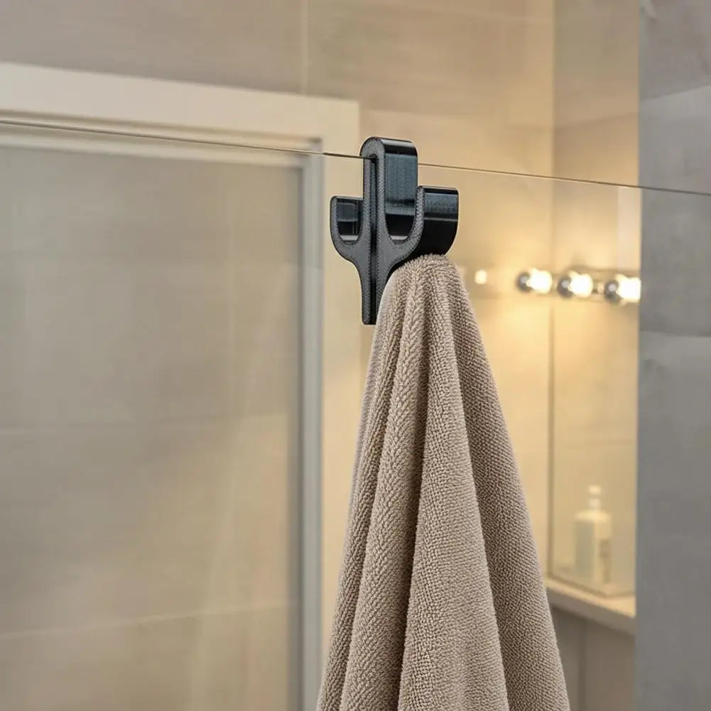 2Pcs Bathroom Hooks Multifunctional Bathroom Towel Hooks Portable Towel Hooks for Bathroom Glass Doors Movable Robe Hooks HIP