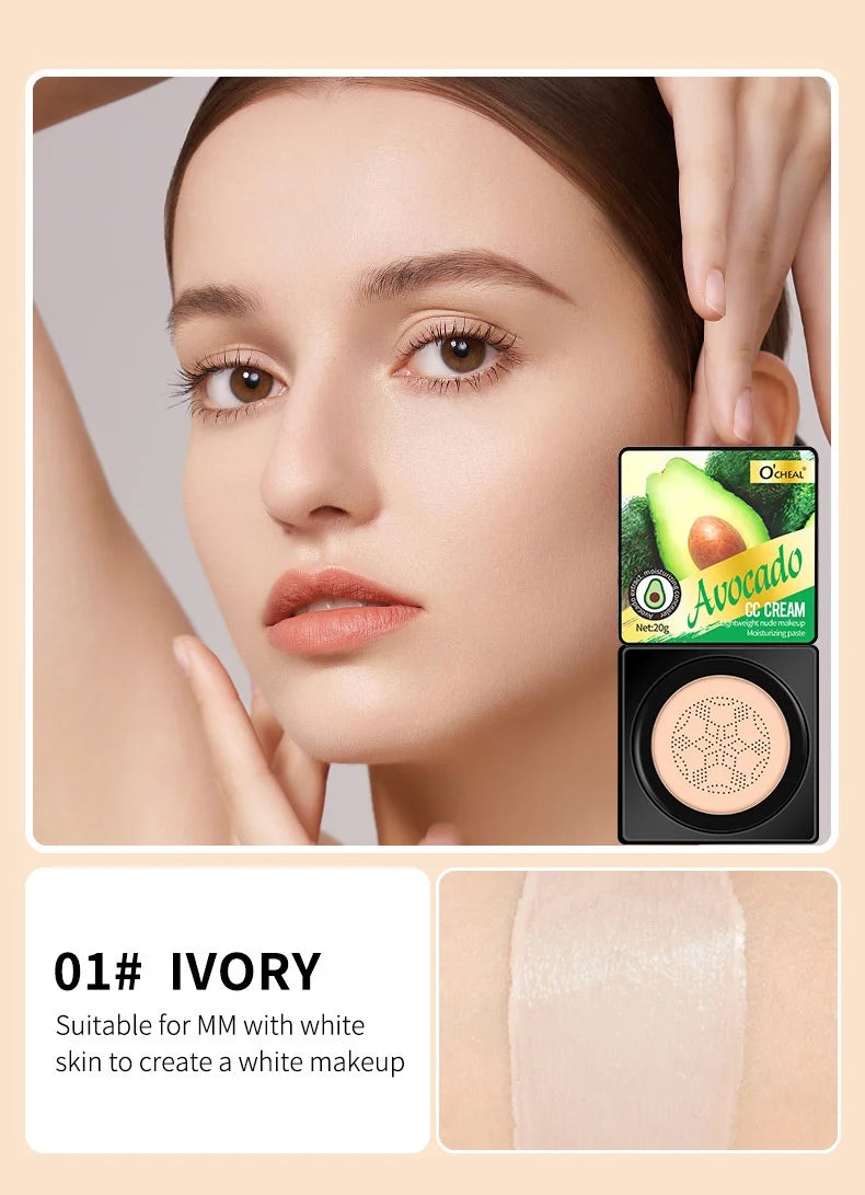 OCHEAL Air Cushion CC Cream – Moisturizing Foundation & Concealer Air Cushion Foundation HIP 01 IVORY 20g