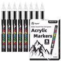 8-Piece Black & White Acrylic Paint Markers – Waterproof Acrylic Paint Markers HIP 8 White