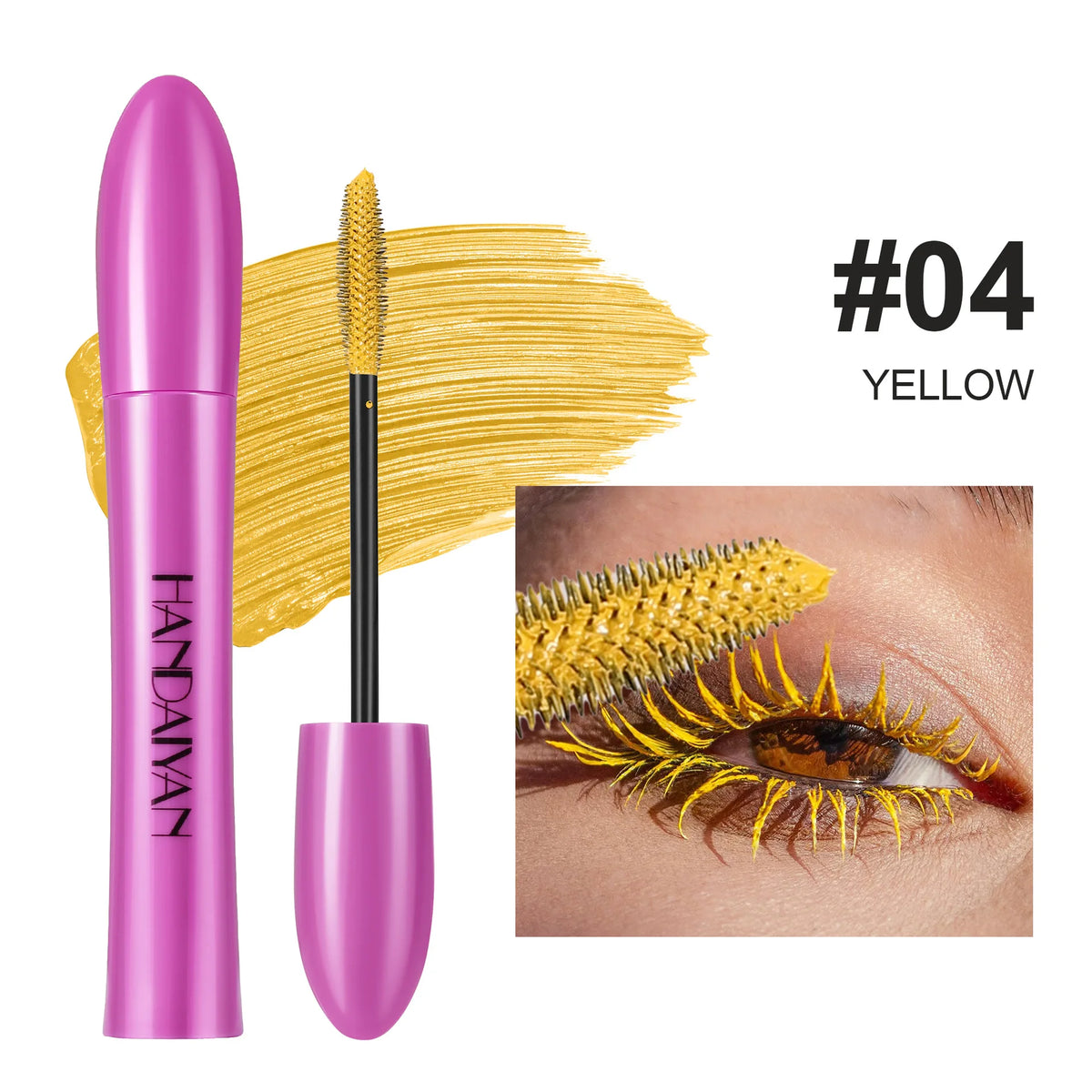 Handaiyan Colorful Silk Mascara – Waterproof & Volumizing Color Mascara HIP 04 YELLOW 5ml
