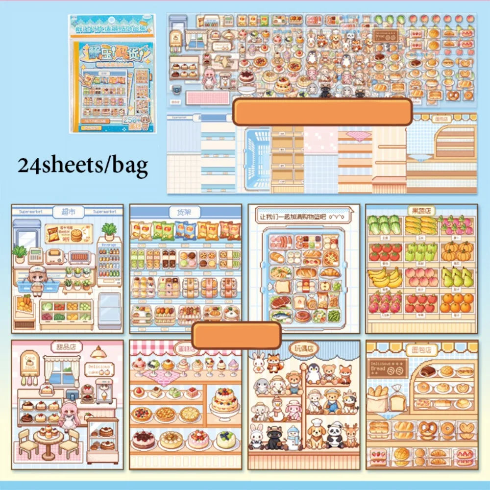 3D Miniature Scene Sticker Book – Landscape Collage Kit for Kids Kids Sticker Craft Kit HIP A