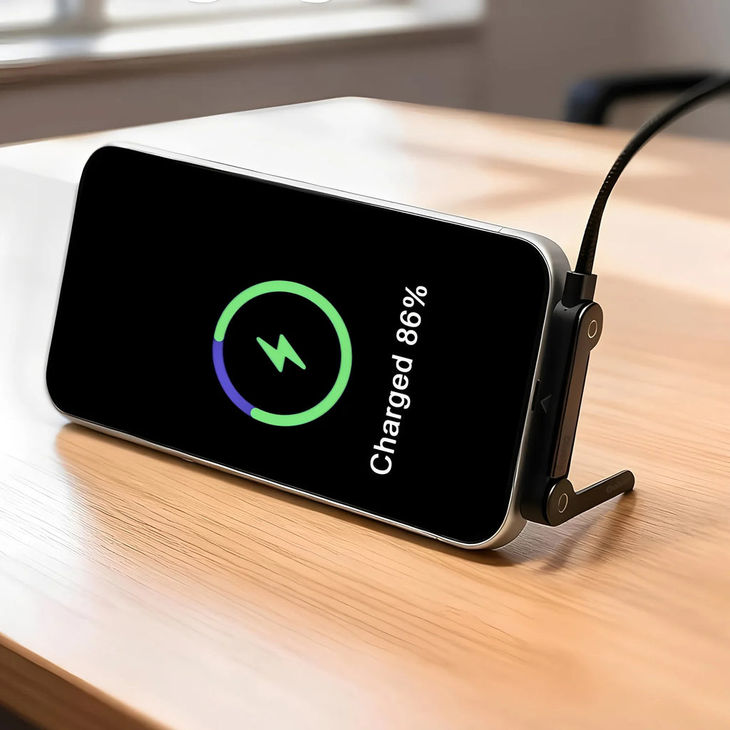 2-in-1 USB-C 27W Fast Charging Cable with Foldable Stand Charging Cable Stand HIP