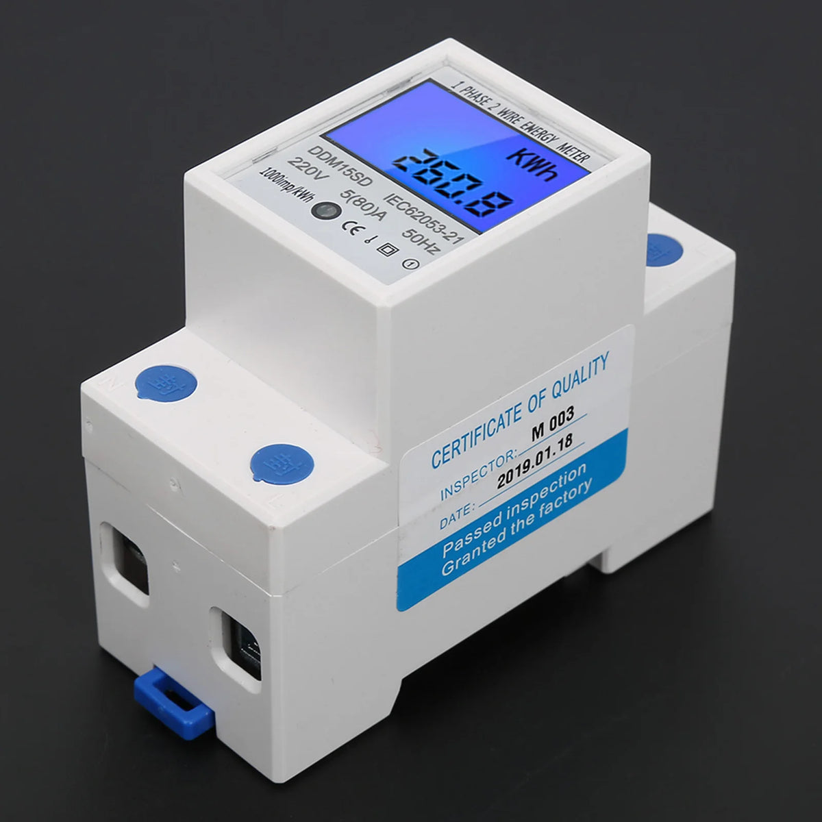 5-80A DDM15SD LCD Backlight Digital Display Single Phase Electronic Energy KWh Meter Energy Meter KWh Meter Electronic KWh Meter HIP