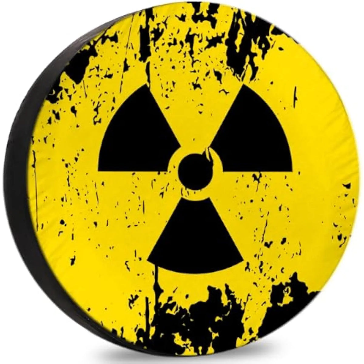 Radioactive Symbol Spare Tire Cover – Yellow Black Grunge Spare Tire Cover HIP Acquiesce 16 in