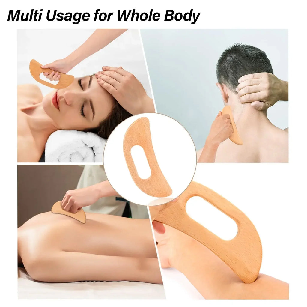 Natural Wooden Gua Sha Body Massager & Muscle Scraping Tool Gua Sha Massager HIP