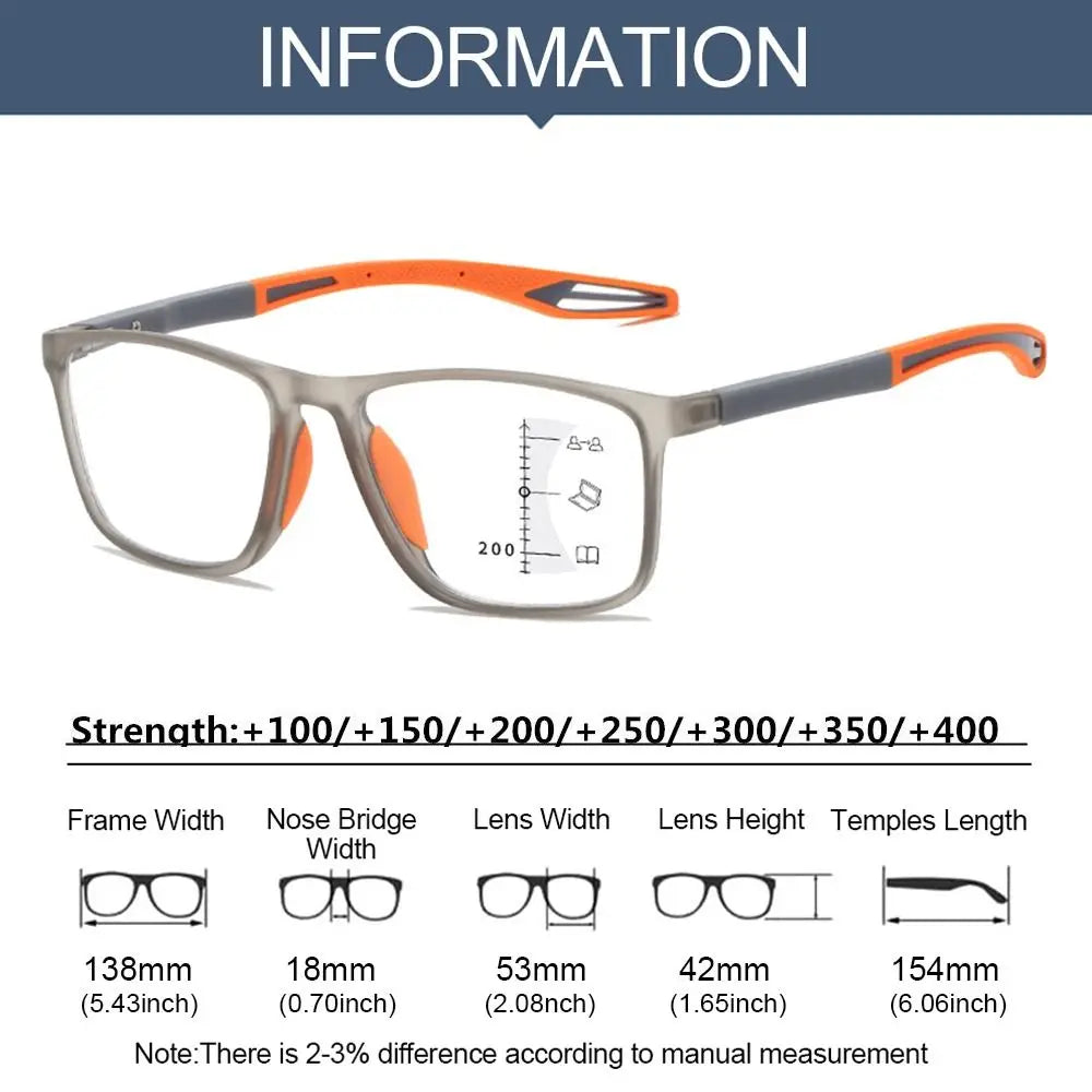 TR90 Progressive Multifocal Reading Glasses | Blue Light Filter Multifocal Reading Glasses HIP