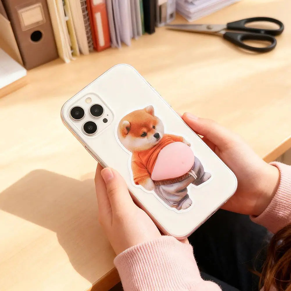 3D Shiba Inu Stickers Cute Puppy Sticker Squeezeable Phone Case Decoration Silicone Self-Adhesive Festival Supplies HIP