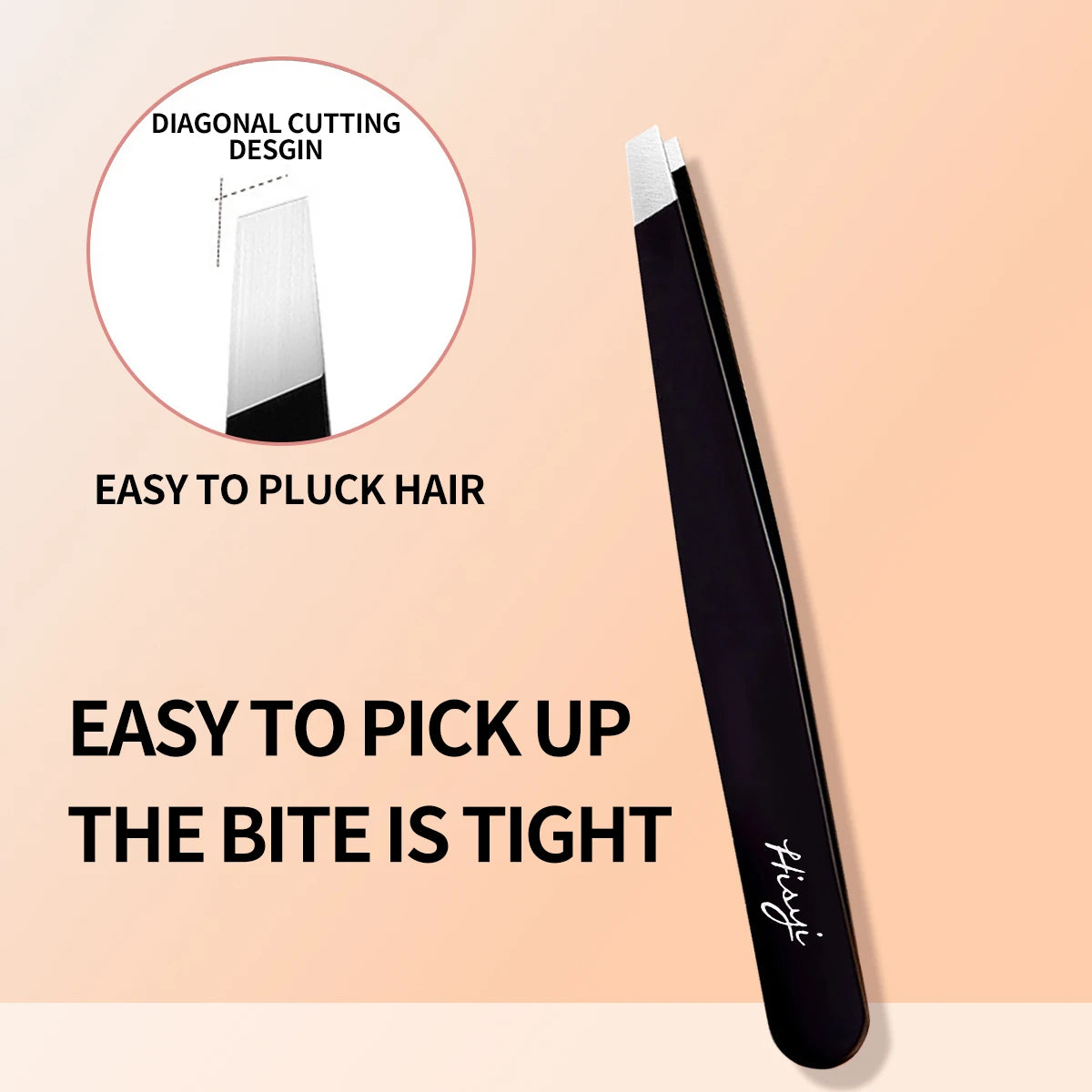 HISYI Slant Tip Stainless Steel Eyebrow Tweezers – Precision Eyebrow Tweezers HIP