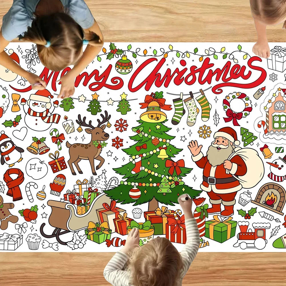Halloween Christmas Thanksgiving Dinosaur Sports Large Drawing Mat Multi Theme DIY Coloring Tablecloth For Home & School HIP