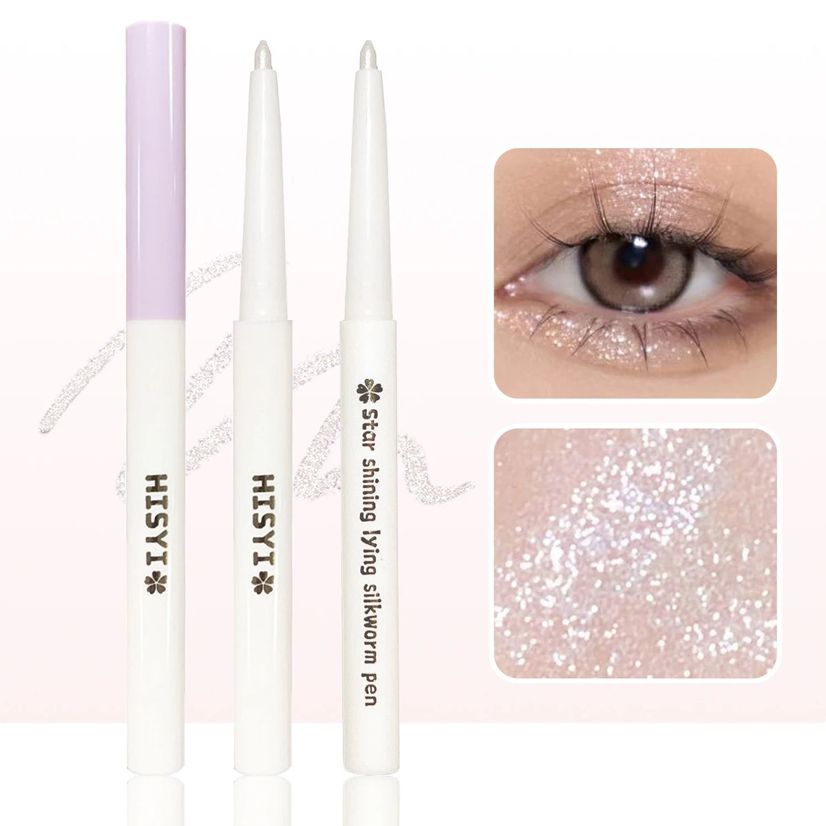 HISYI 2-in-1 Lying Silkworm Highlight 3D Liquid Eyeliner Pen Dual Eyeliner Pen HIP 01