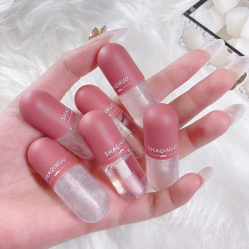 Mini Capsule Instant Volumising Lip Plumper Glitter Shine Lip Balm Long Lasting Moisturizer Lip Oil Temperature Change Lipgloss HIP