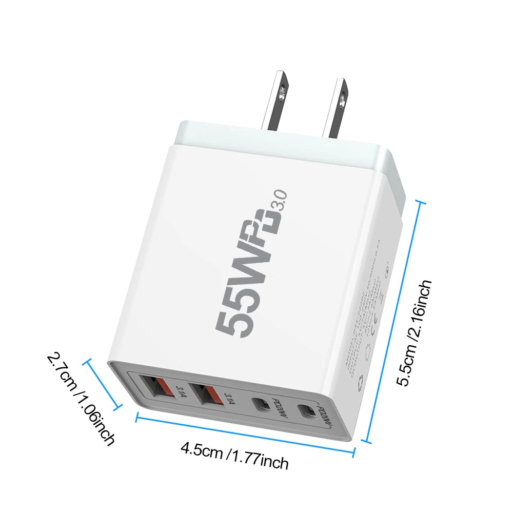 PD 20W USB Type-C Fast Wall Charger – EU/US/UK/AU Plug USB Wall Charger HIP
