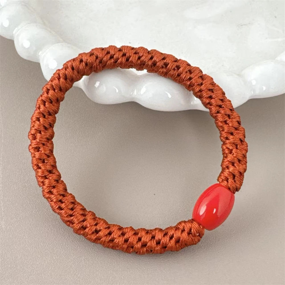 Weave High Elasticity Sports Rubber Band No Crease Non-slip Soft Hair Band For Sport Not falling & Women Ponytail Braiders Tool HIP 15-1Pc