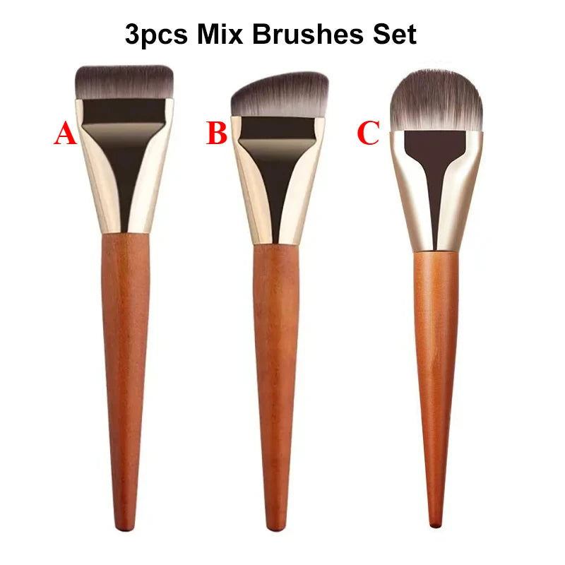 RUZOFO Super Thin Foundation & Concealer Brush – 1/2/3 Pc Foundation Makeup Brush HIP C704-ABC mix 3pcs