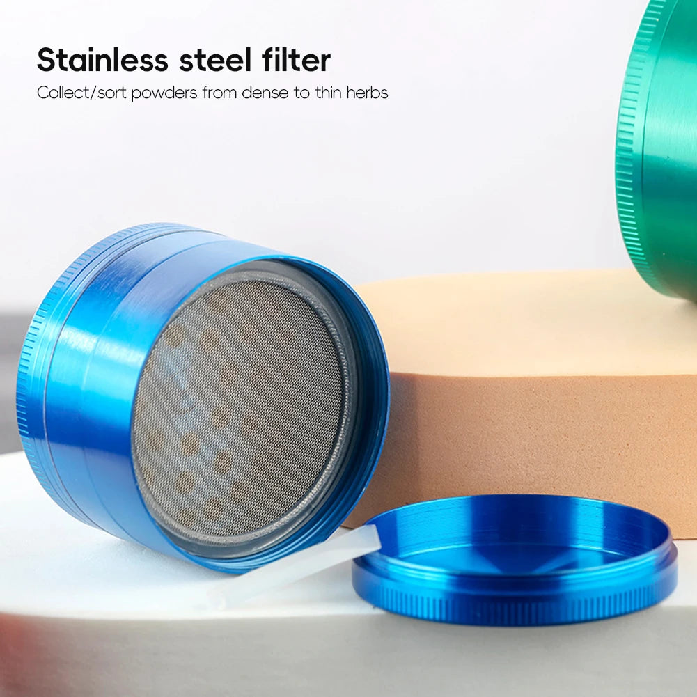 Herb Grinder 4-layer Iridescent Tobacco Grinder Spice Miller Crusher Zinc Alloy Smoke Accessories Nano Paint Surface 40/50mm HIP