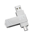 2-in-1 USB Type-C Flash Drive 32GB 64GB 128GB Metal OTG USB Flash Drive HIP Silver 8 GB