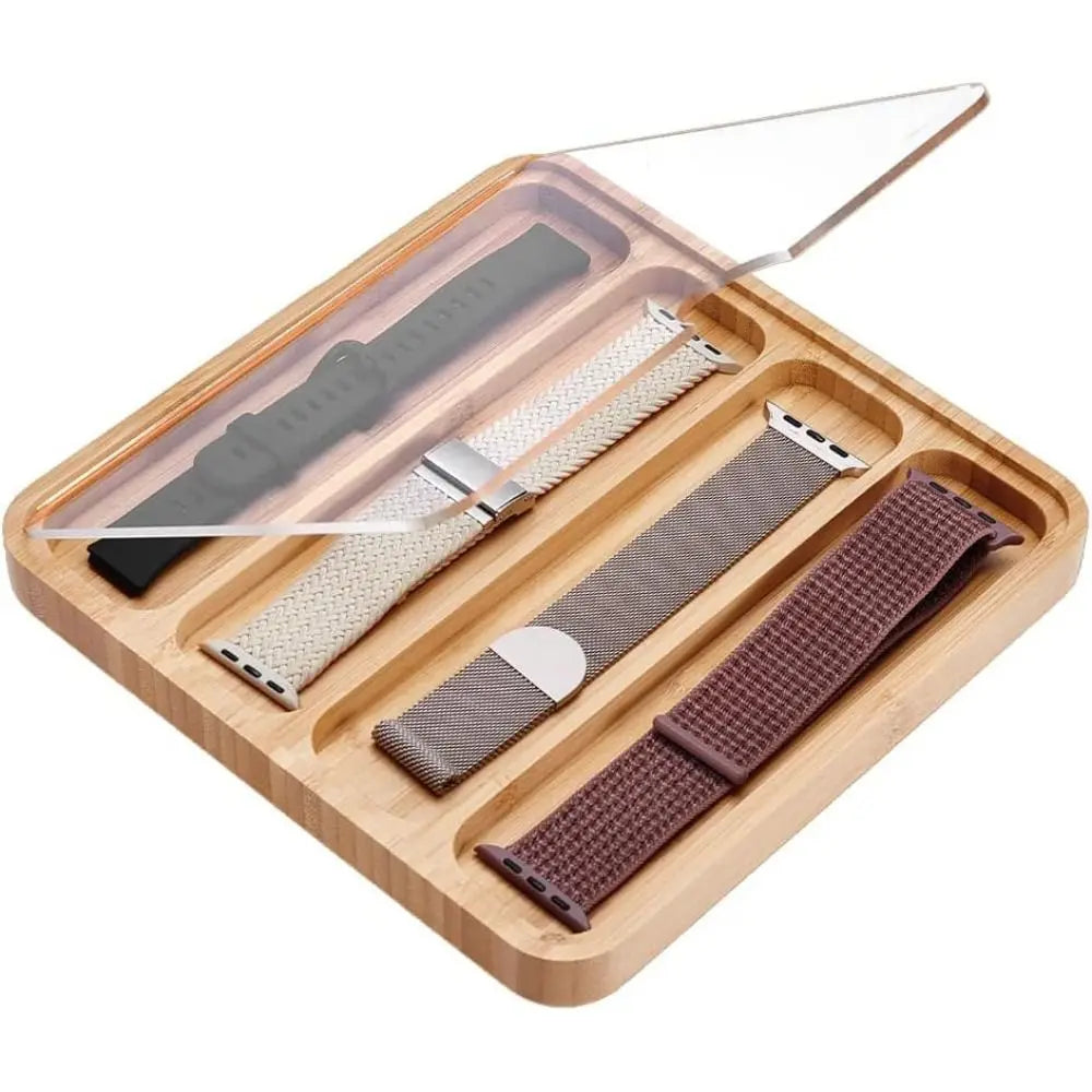 Wooden Watch Band Organizer – 4/8/9 Slots & Acrylic Lid Watch Band Organizer HIP