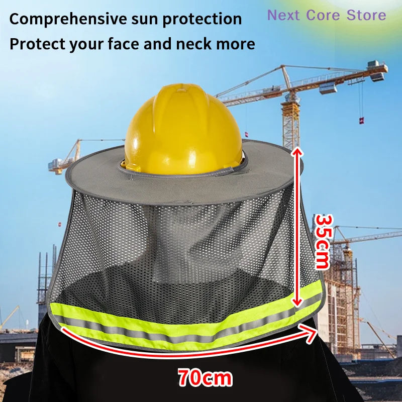 Safety Helmet Sun Shade Neck Shield with Reflective Stripe Safety Helmet Accessory HIP