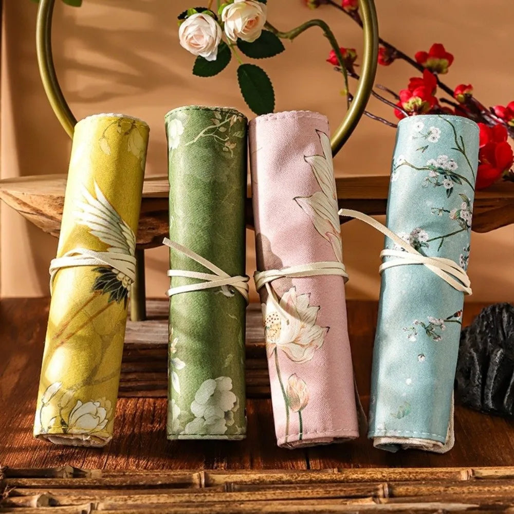 Vintage Roll-Up Pencil Case – Large Capacity Stationery Bag Roll-Up Pencil Case HIP
