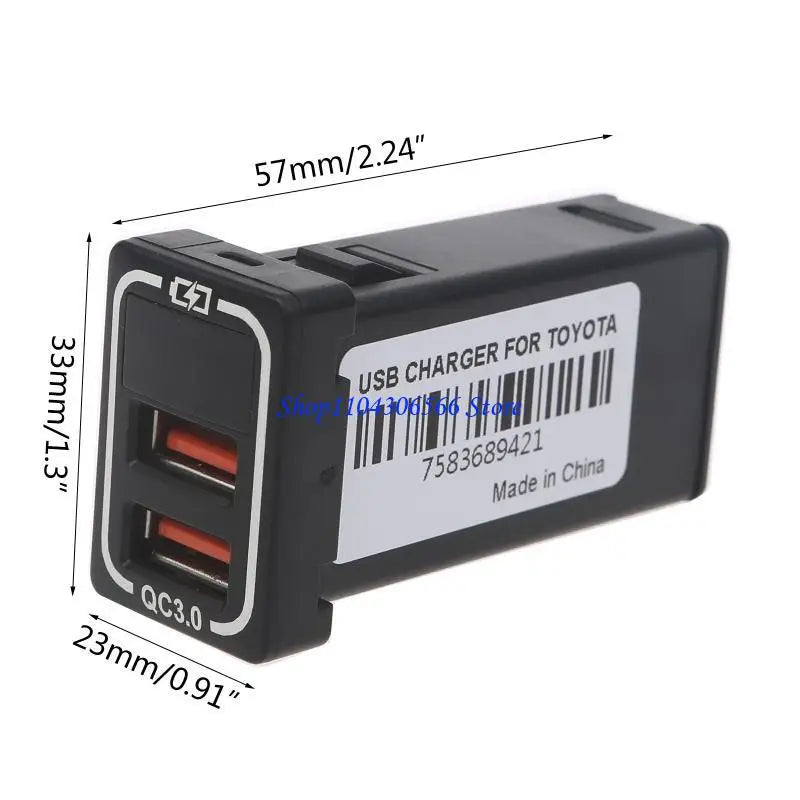Dual USB Car Charger with LED Voltmeter – 18W Fast Charge Dual USB Car Charger HIP