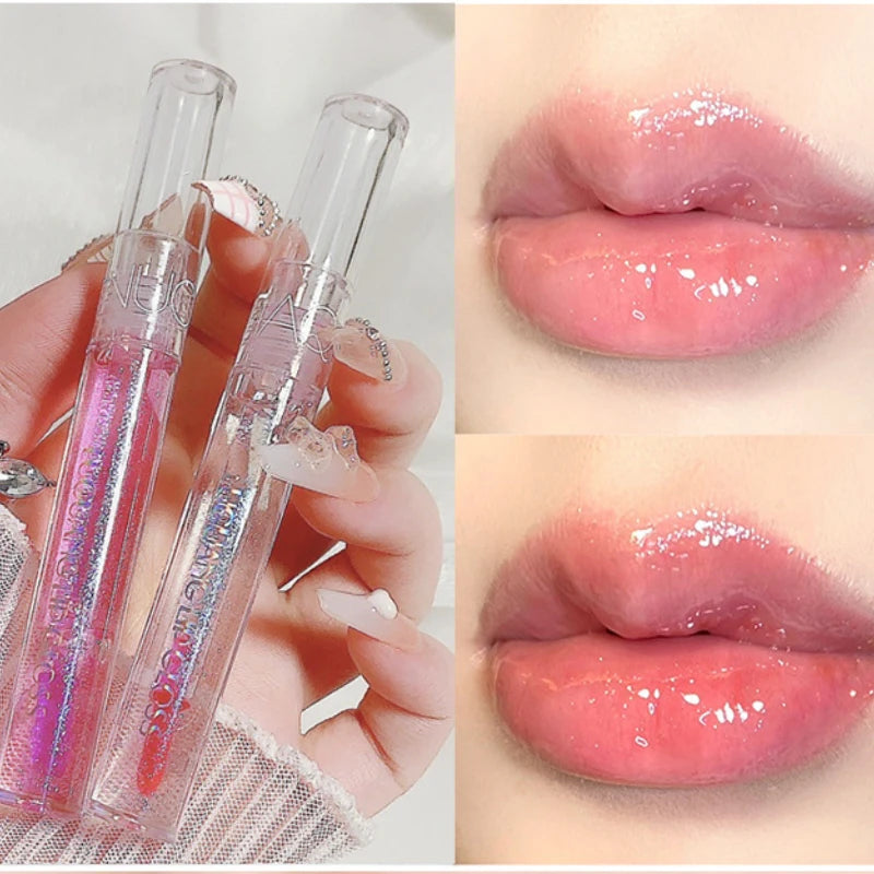 Shiny Pearl Moisturizer Color-changing Lip Gloss Transparent 3D Holographic Lip Plumping Oil Lip Make Up Plumper Nutritious Care HIP