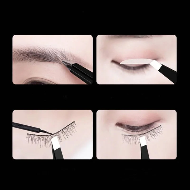 Black Slant Tip Eyebrow Tweezers – Stainless Steel | HIP Eyebrow Tweezers HIP