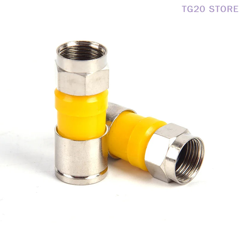 10-Pack RG6 F-Type Waterproof Compression Snap Seal Connectors Coaxial Cable Connector HIP
