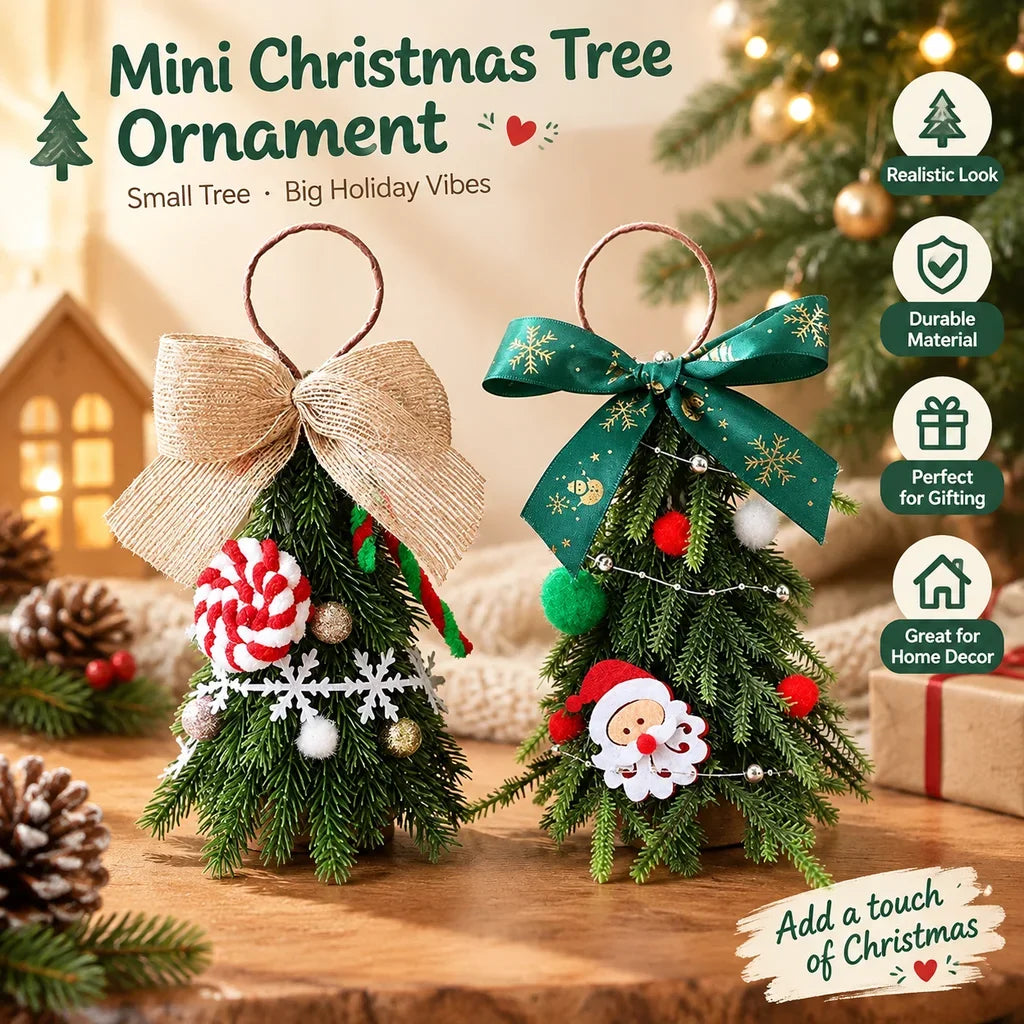 PE Christmas Tree Pendant Decorations Ornaments Mini Desktop Christmas Tree Ornament Christmas Scene Decoration HIP