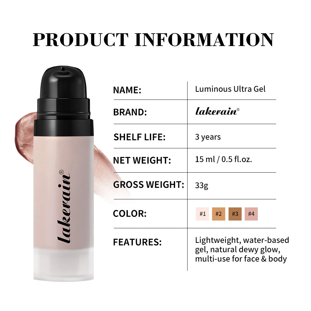 Highlight Foundation Glowy Super Gel Lightweight Dewy Multipurpose Llluminator Primer Moisturizing Nourish Non-Sticky Primer HIP