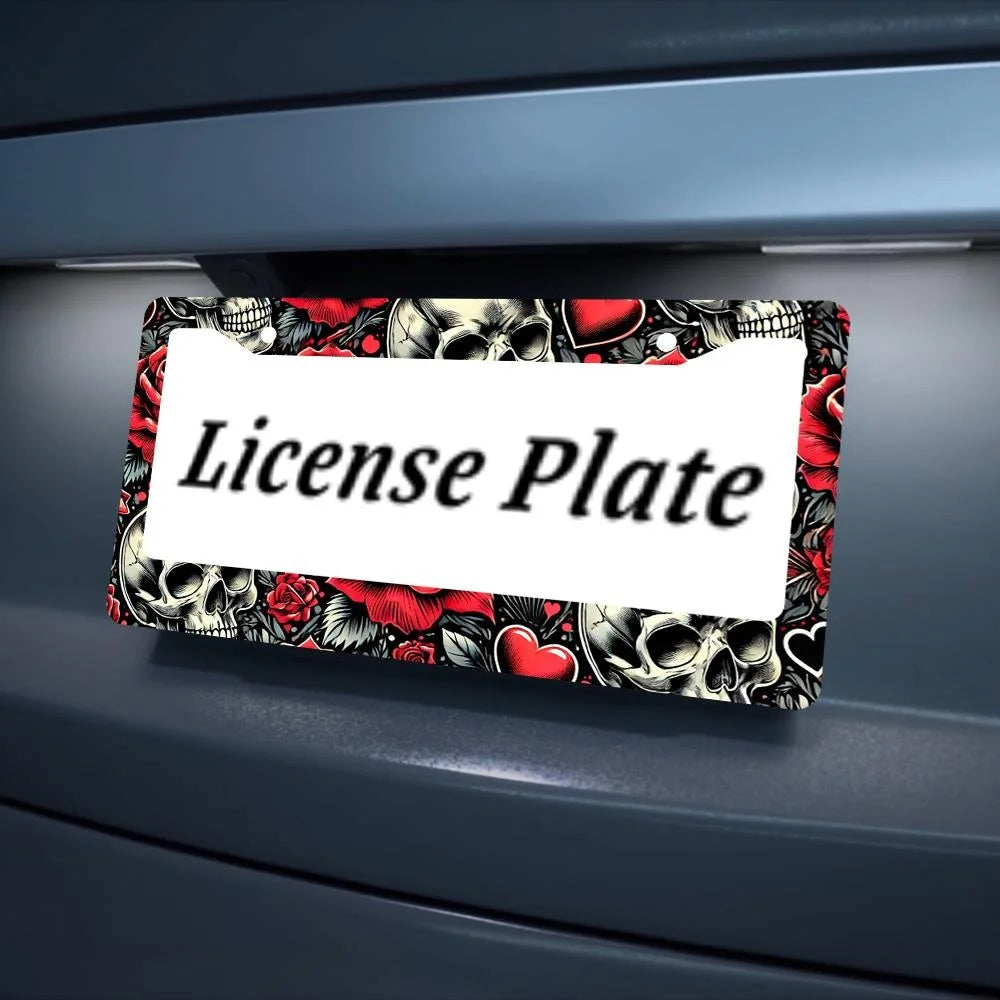 Gothic Skulls Red Roses Metal Sign – 8x12 Inch Car & Wall Decorative Metal Sign HIP 1