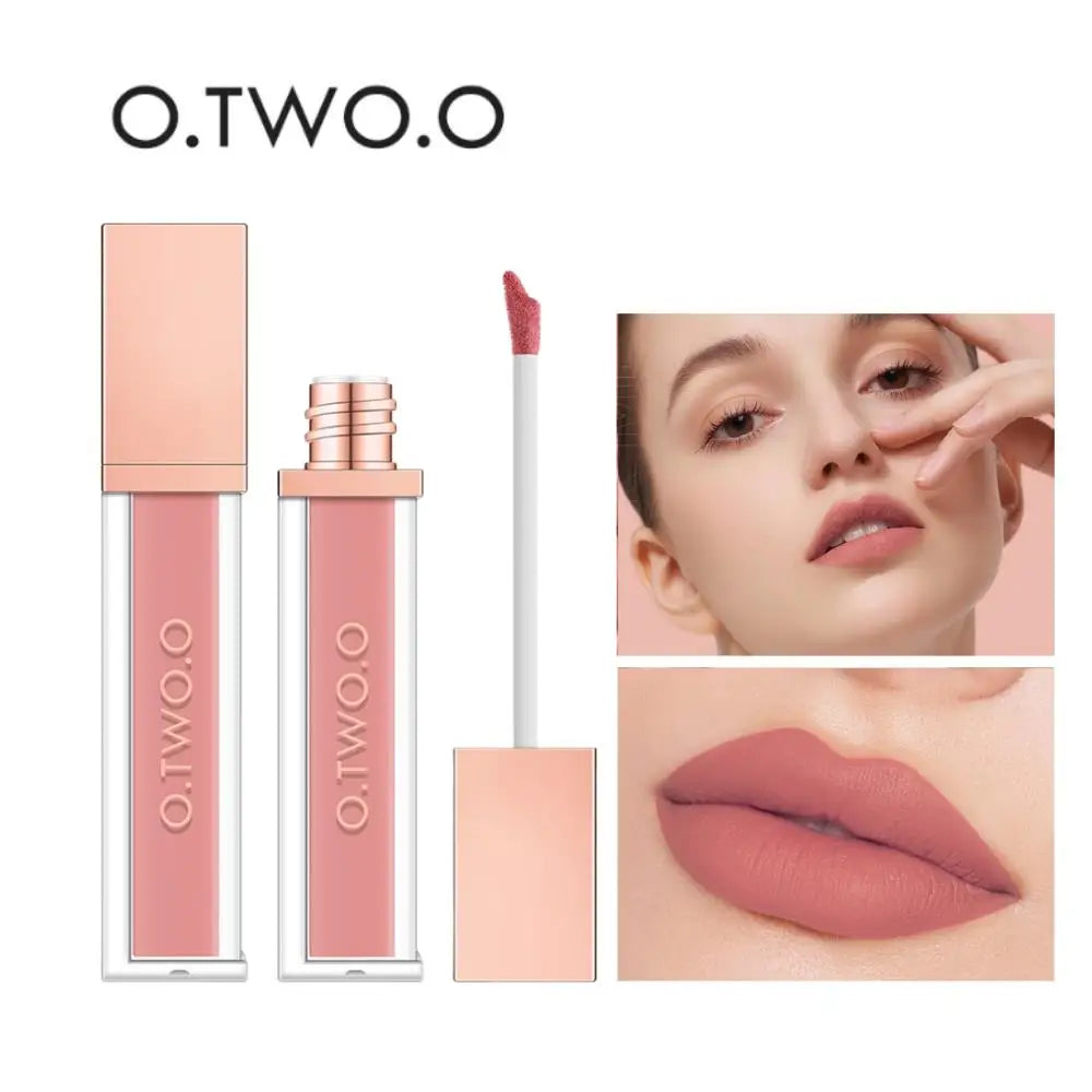 O.TWO.O Velvet Matte Liquid Lipstick – 12 Shades, Waterproof Matte Liquid Lipstick HIP