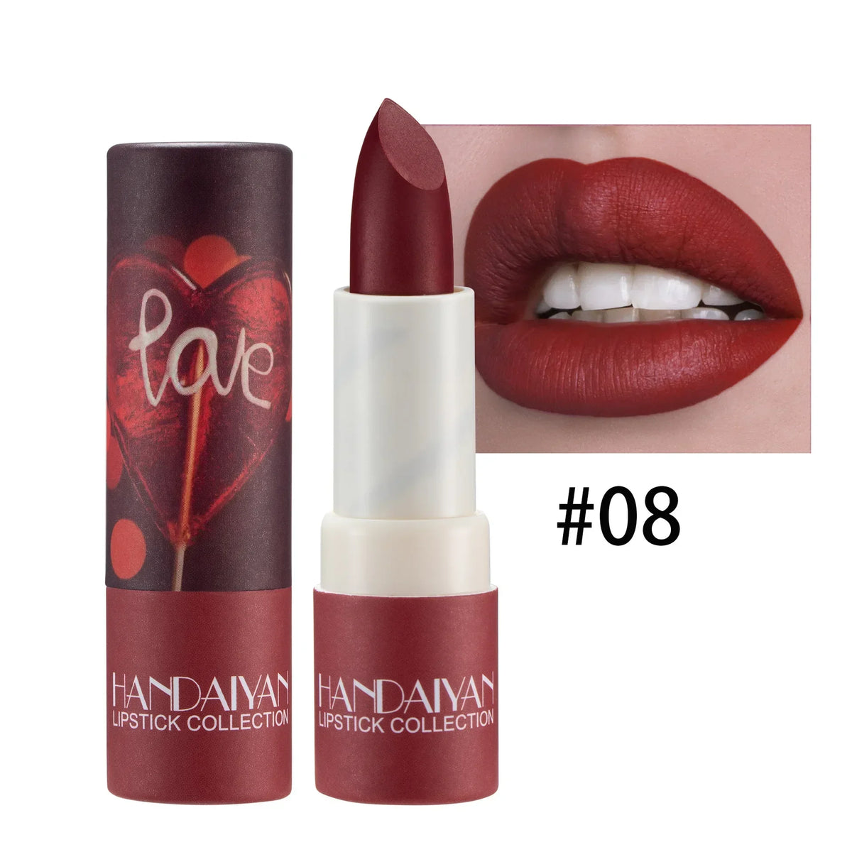 Lipstick Velvet Matte New Nude Moisturizing Tint Lip Balm Cream Pigment 8-color Luxury Lip Makeup Waterproof Cosmetic HIP 08 Purple Red
