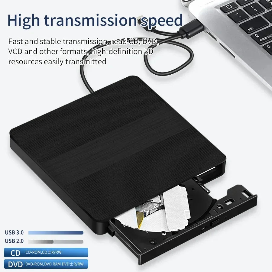 2-in-1 USB3.0 Type-C External DVD RW CD Writer Drive Burner Reader Player CD-ROM DVD-ROM Optical Drives For Laptop Desktop PC HIP