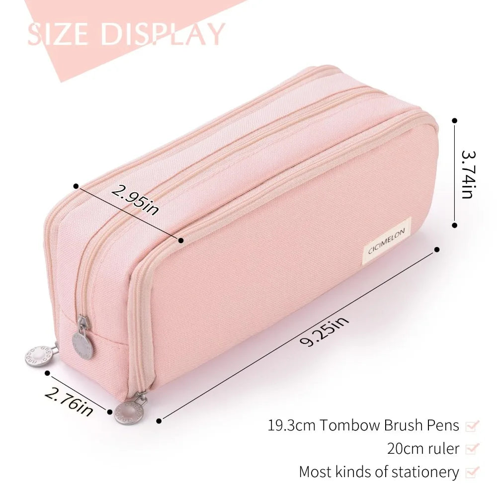 Large 3-Compartment Pencil Case – Oxford Fabric Pen Bag Pencil Case HIP