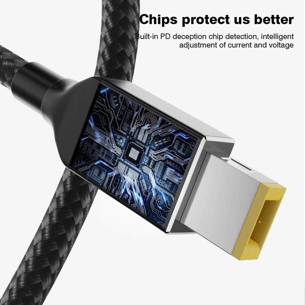 135W USB-C to Slim Square Laptop Charger Cable – Lenovo Legion Laptop Charging Cable HIP