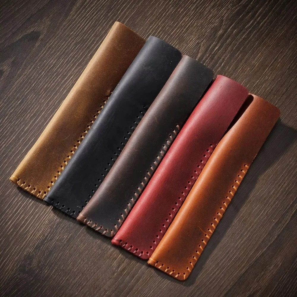 Handmade Genuine Leather Pencil Case – Retro Cowhide Pouch Leather Pencil Case HIP