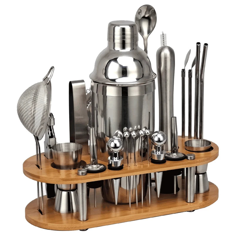 23-Piece Stainless Steel Cocktail Shaker & Bartender Kit Cocktail Shaker Set HIP