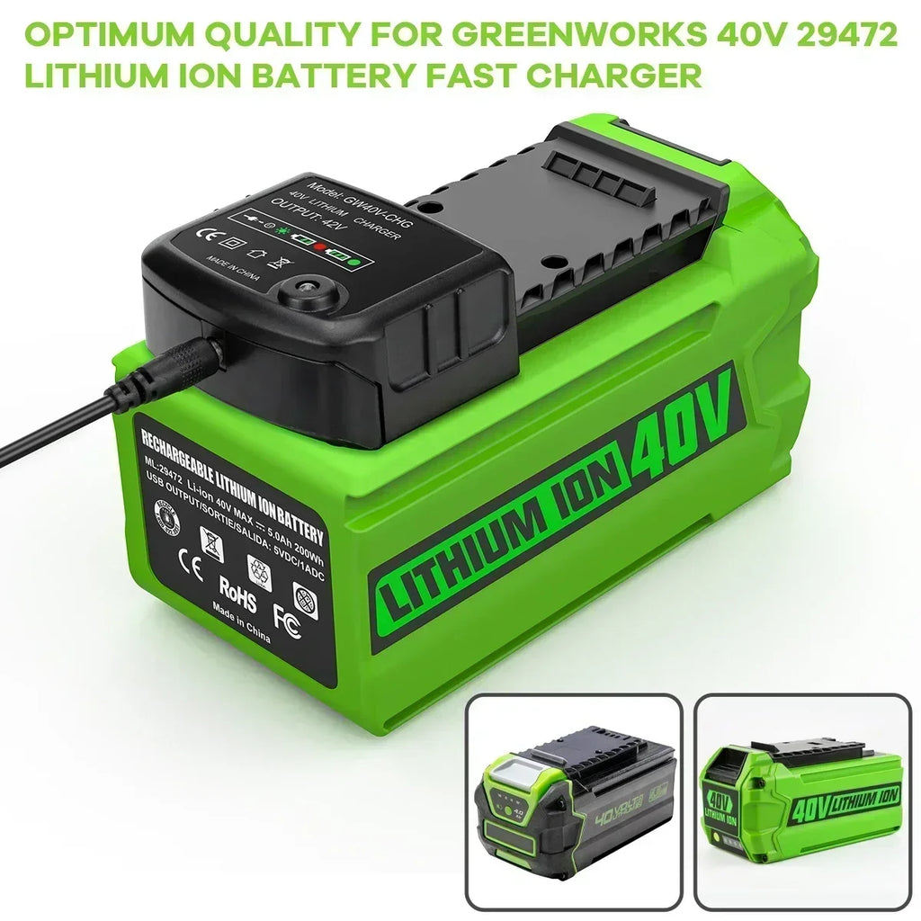 40V 6Ah Li-Ion Replacement Battery for Greenworks G-MAX Tools Power Tool Battery HIP