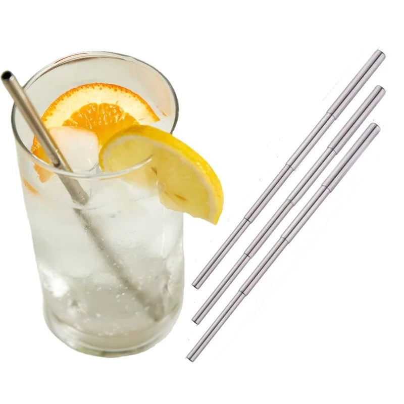 Telescopic Stainless Steel Reusable Drinking Straw with Bag Reusable Metal Straw HIP 1pcs