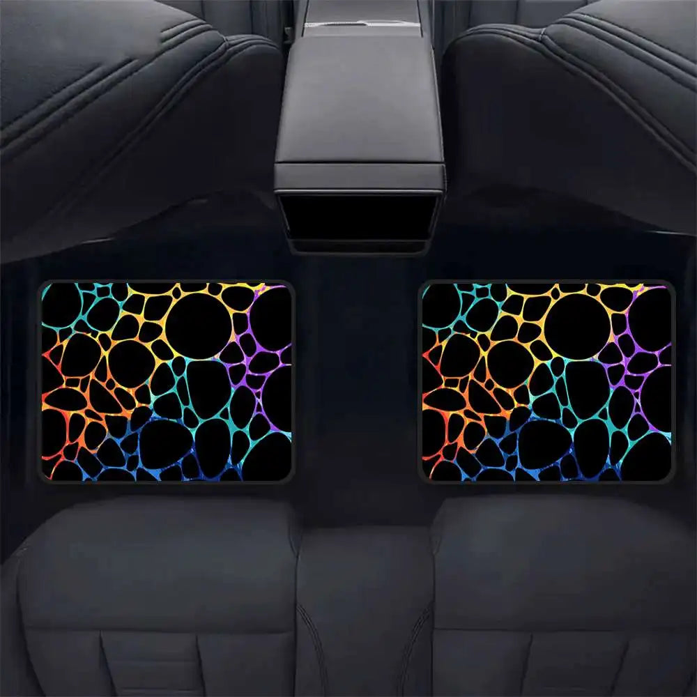 4-Piece Color Stripe Black Car Floor Mats – XPE Anti-Slip Car Floor Mats HIP